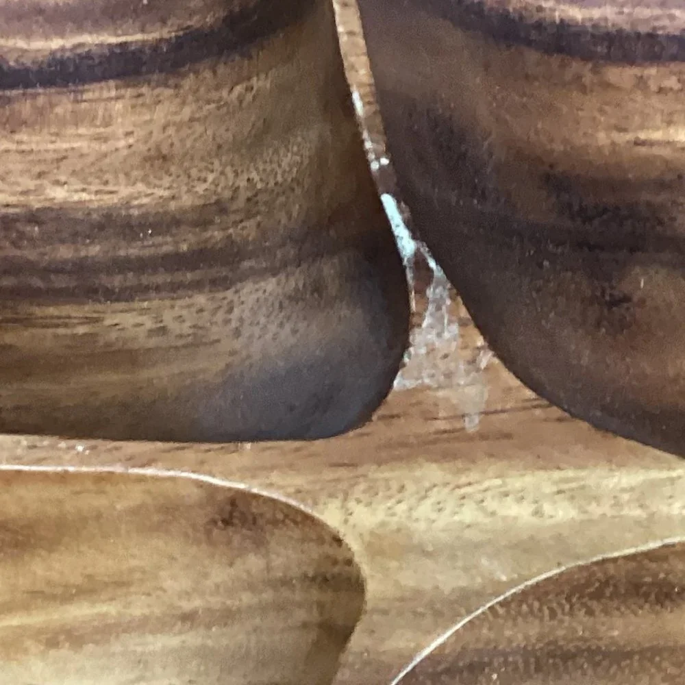 Vintage Monkey Pod Wooden Leaf Bowl